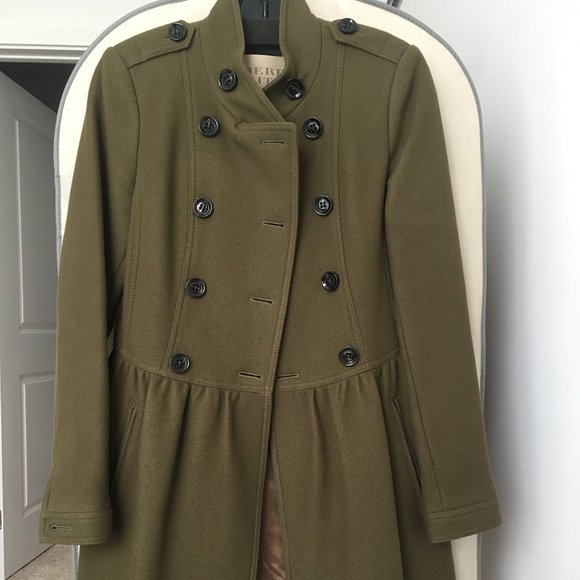Burberry Brit Women Double Breasted Military Wool Cashmere Coat US 4 - Picture 4 of 16